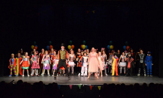 Child dance group on stage